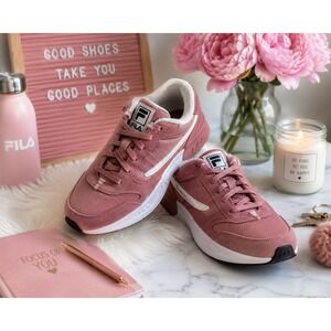 Fila Women's US 9.5 Pink Suede Mesh Sneakers Casual Athletic Walking Shoes